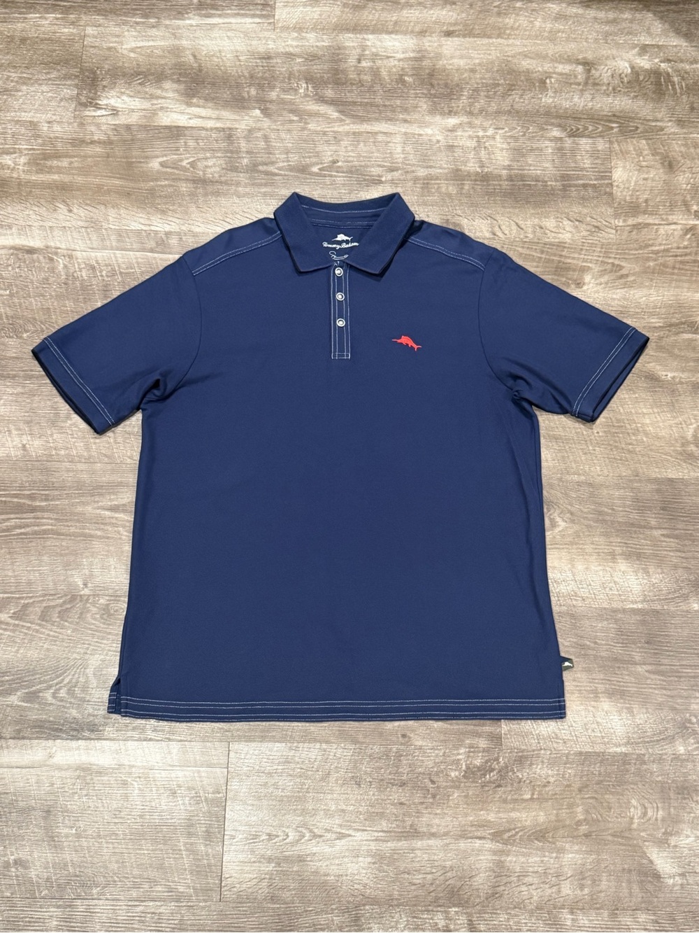 Tommy Bahama Emfielder Icon Polo Navy Blue Mens Size Large Euc.